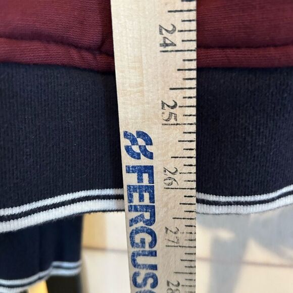 Tommy Hilfiger Burgundy Navy Colorblock Lightweight Varsity Bomber Jacket L - Picture 8 of 11